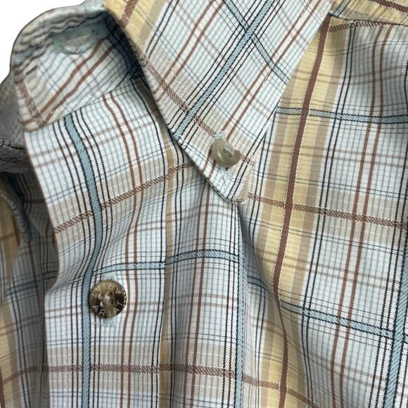 Ariat Men Shirt XL Blue Plaid Long Sleeve Button Down Pocket Workwear Office - Picture 9 of 13